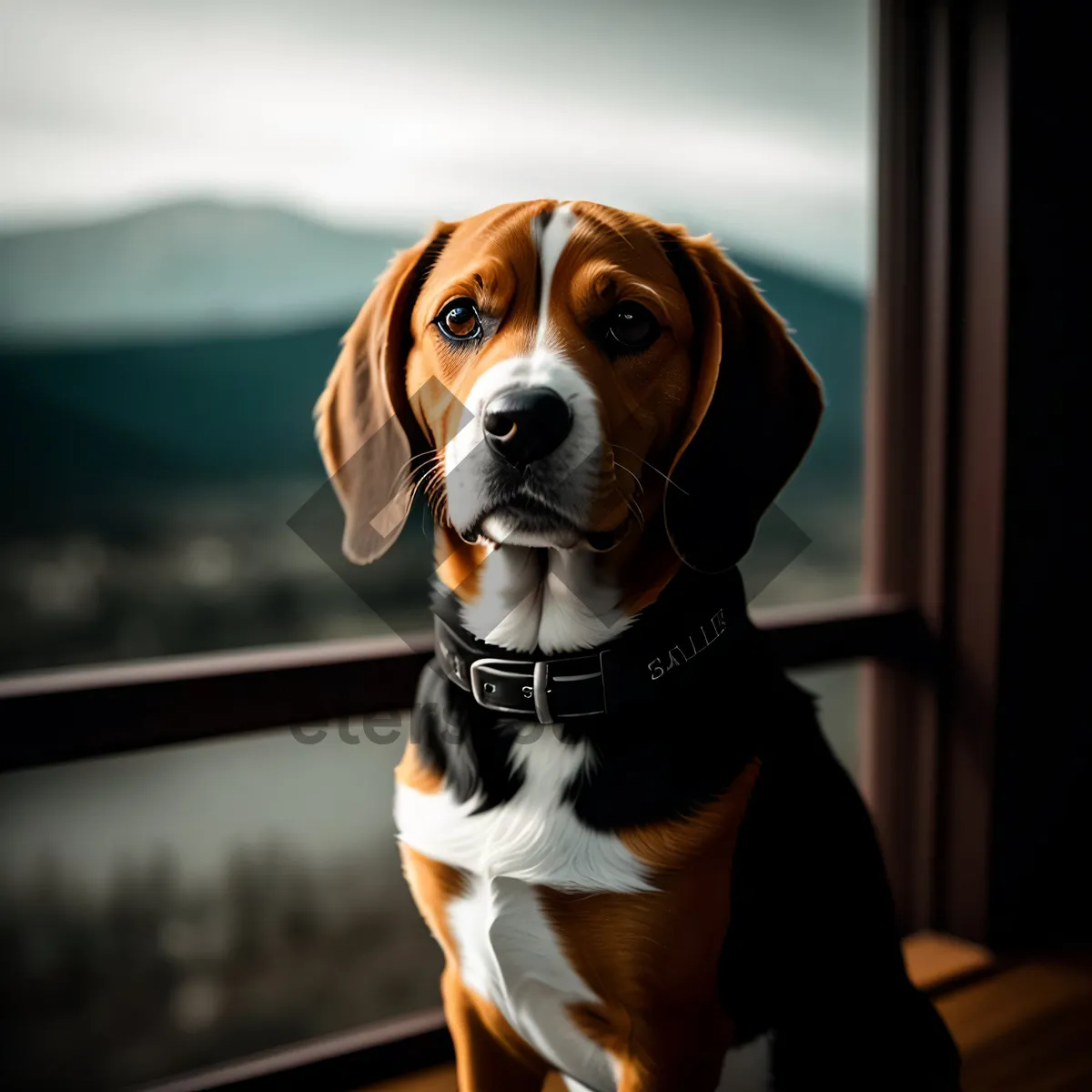 Picture of Pet Portrait: Purebred Beagle Puppy with Collar