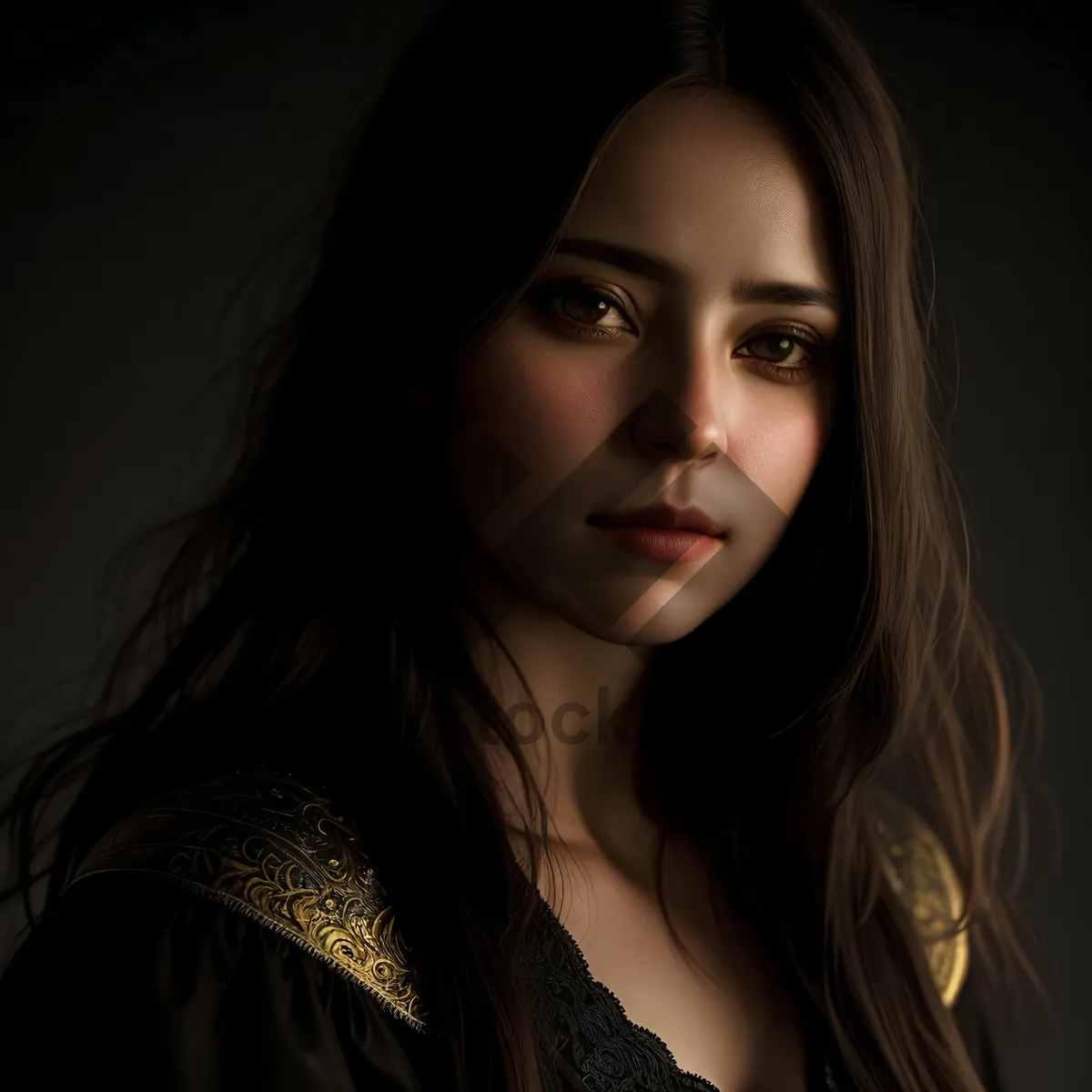 Picture of Fashion model with attractive makeup and elegant pose.