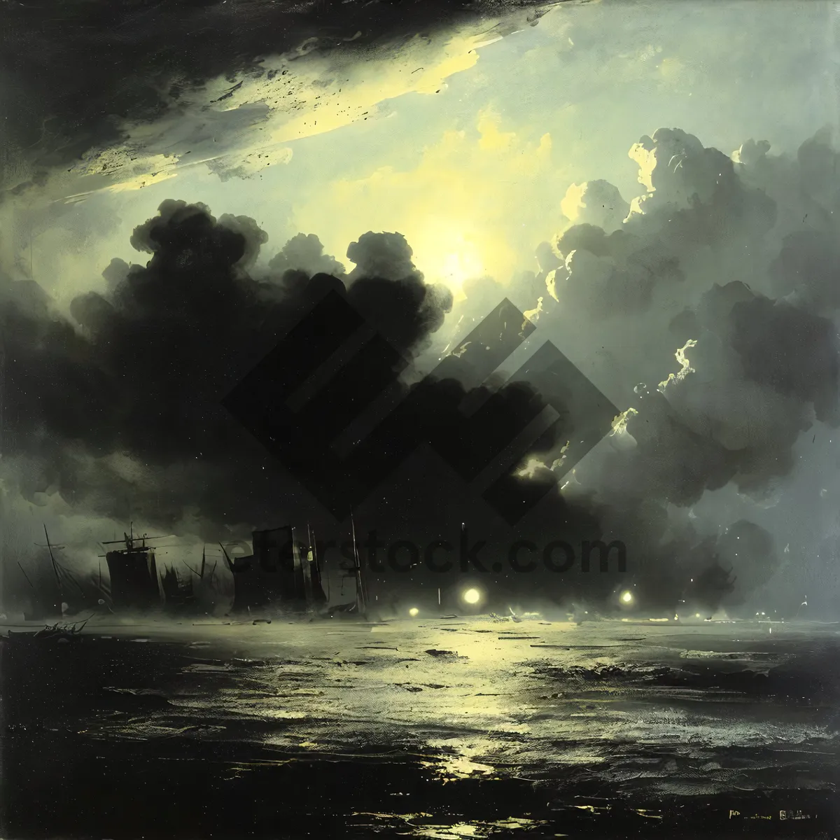 Picture of Sunset Reflection on Tranquil Ocean