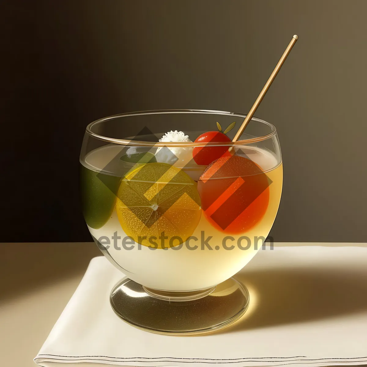 Picture of Strawberry Mint Tea Refreshment in Glass Cup