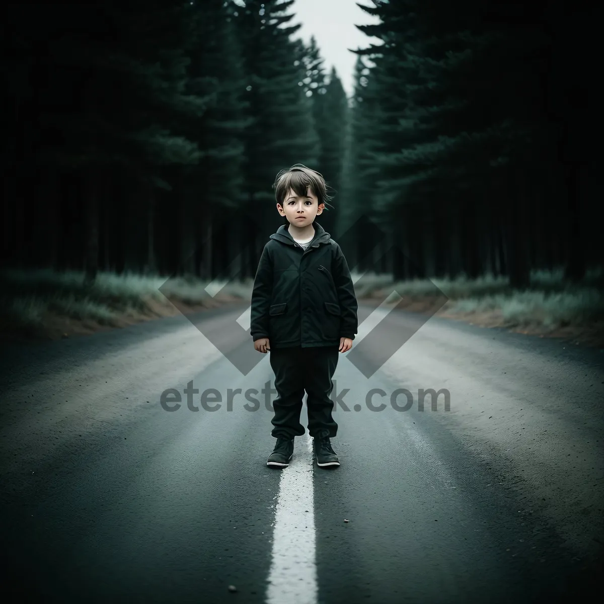 Picture of Outdoor Man Walking with Unicycle on Road