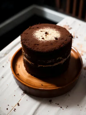 Delicious chocolate cake with espresso