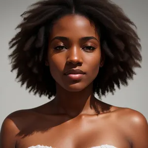 Stunning Afro Model with Attractive Hair and Elegant Pose