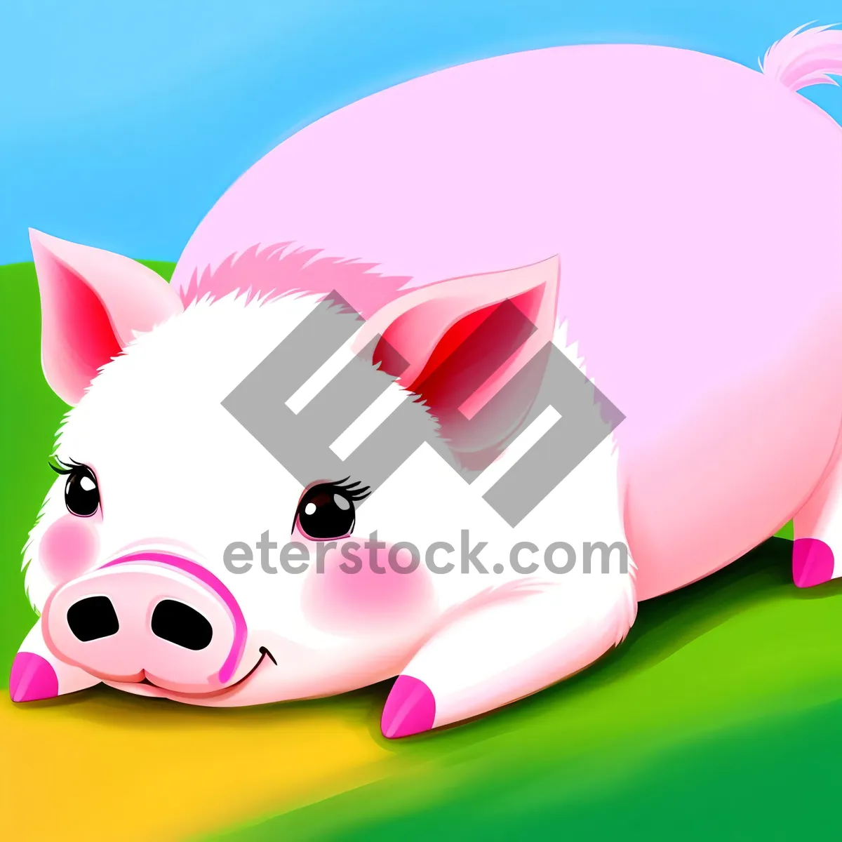 Picture of Piggy Bank: The Cute Pink Bunny Saving Money