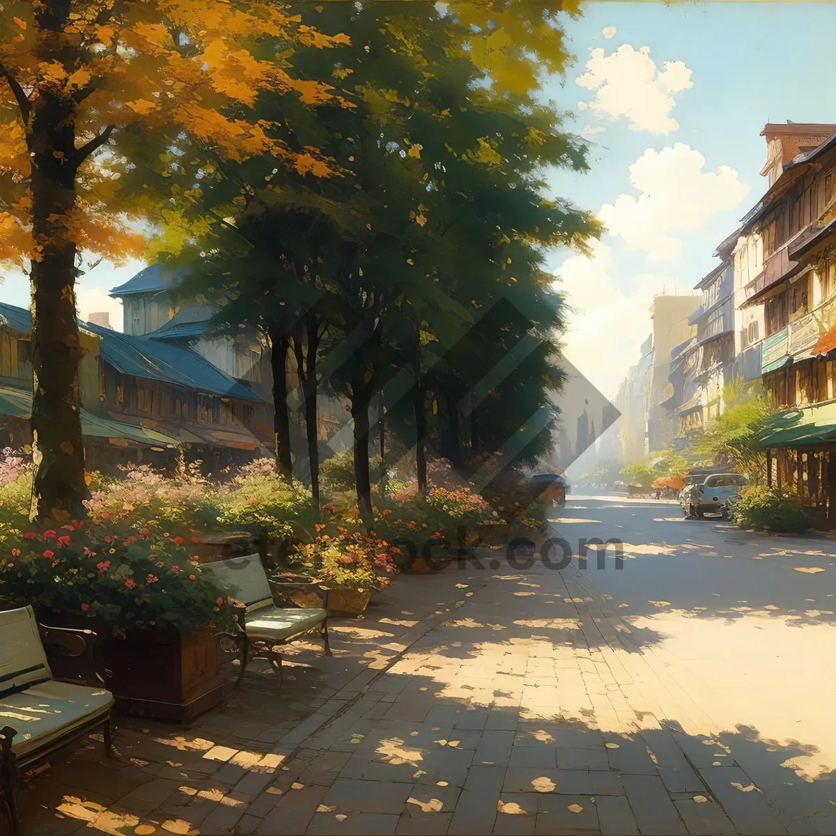 Picture of Summer beach resort with lush landscaping and scenic views
