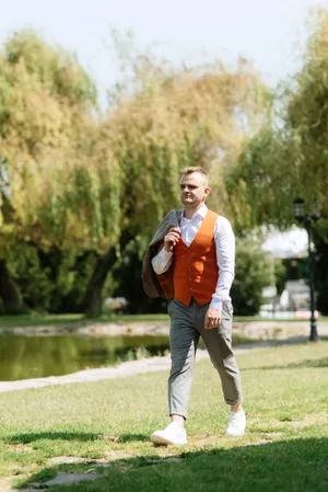 Male Golfer in Action on the Golf Course