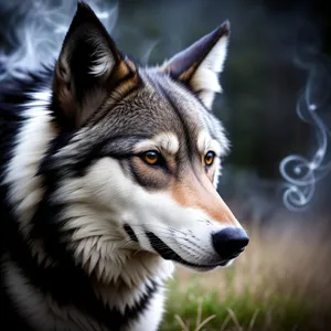 Majestic Malamute: Domestic Breed's Captivating Gaze