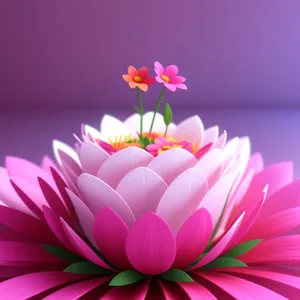 Bright Pink Lotus Blossom in Summer