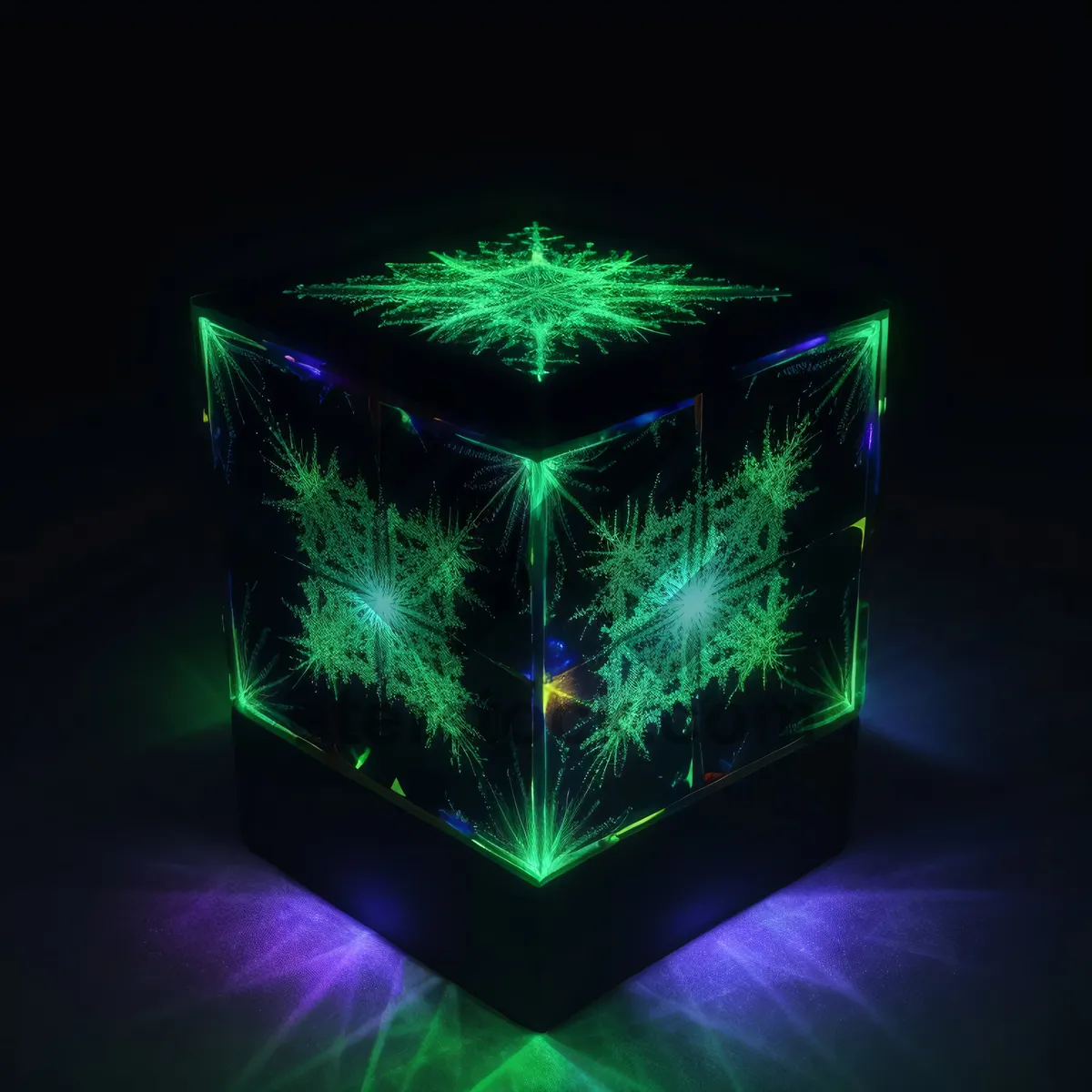 Picture of Futuristic Digital Fractal Light Art Design Texture Glow