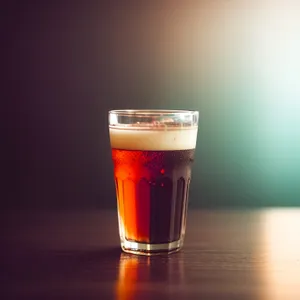 Frothy Lager in Beer Glass