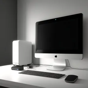 Modern Office Setup with Desktop Computer and Monitor