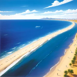 Tropical Paradise: Sun-Kissed Shoreline and Azure Waters