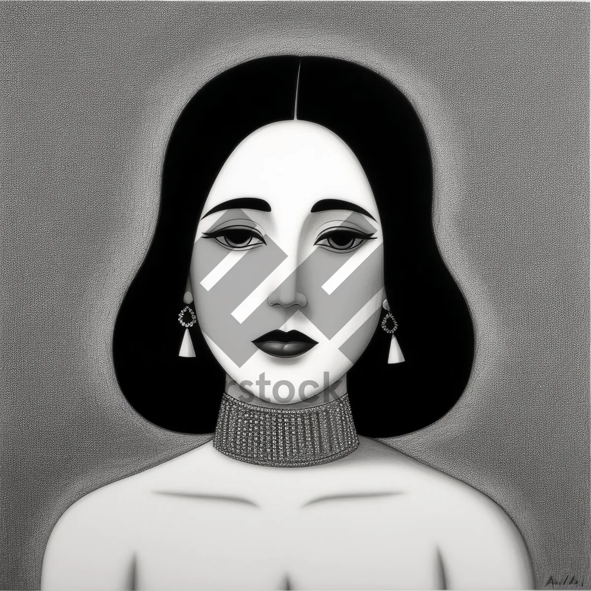Picture of Sexy Doll Face with Alluring Mask and Stylish Attire