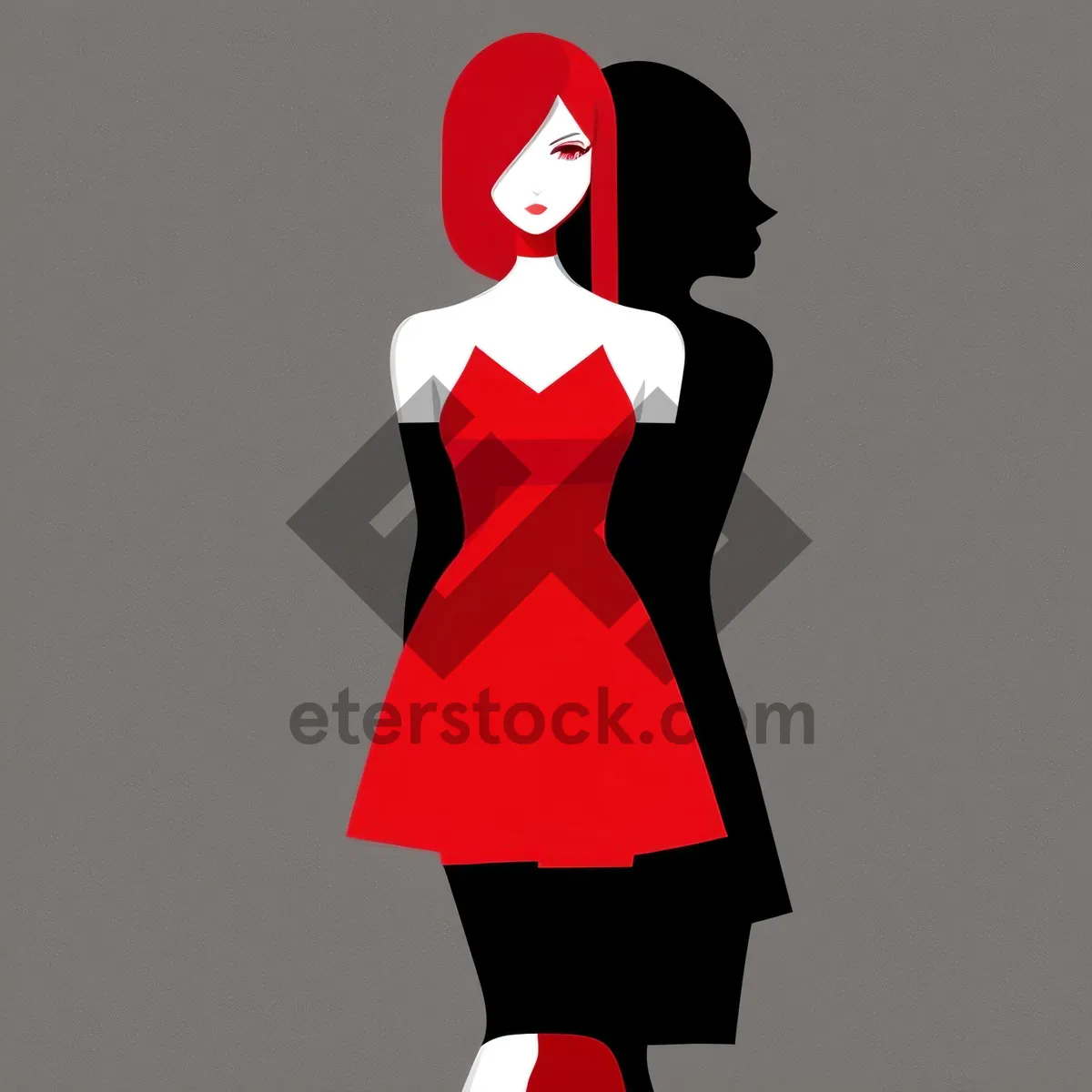 Picture of Exquisite Seduction: Artful Lady in Attractive Fashion Dress