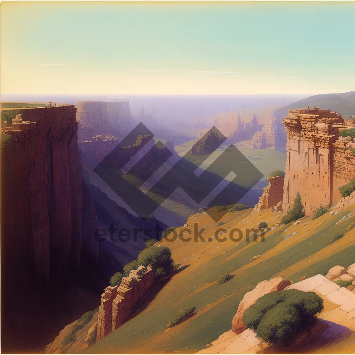 Picture of Scenic Canyon Valley with Majestic Rock Formation