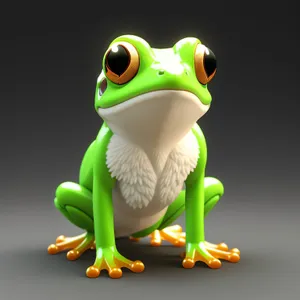 Cute Cartoon Frog with Big Eyes
