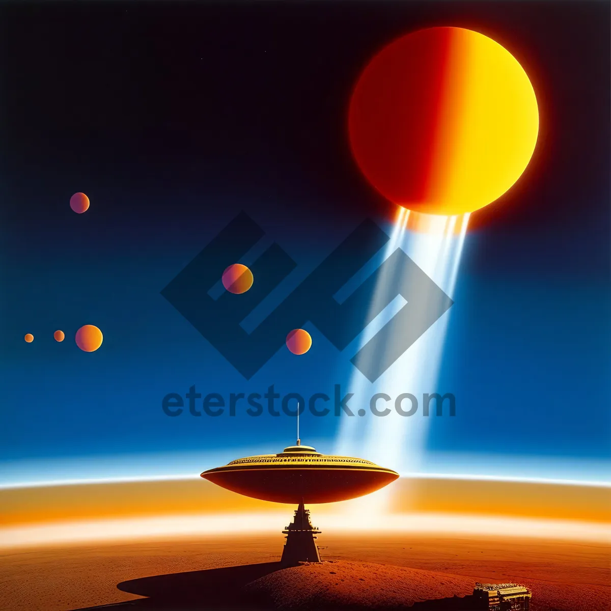 Picture of Sunshine Icon: Bright Orange Starburst with Shiny Light