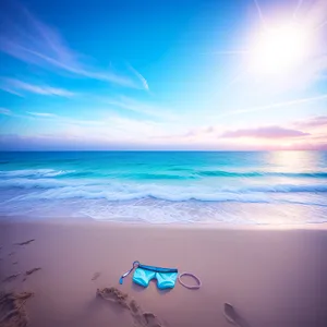 Serene Seascape: Beach, Sky, and Ocean Bliss
