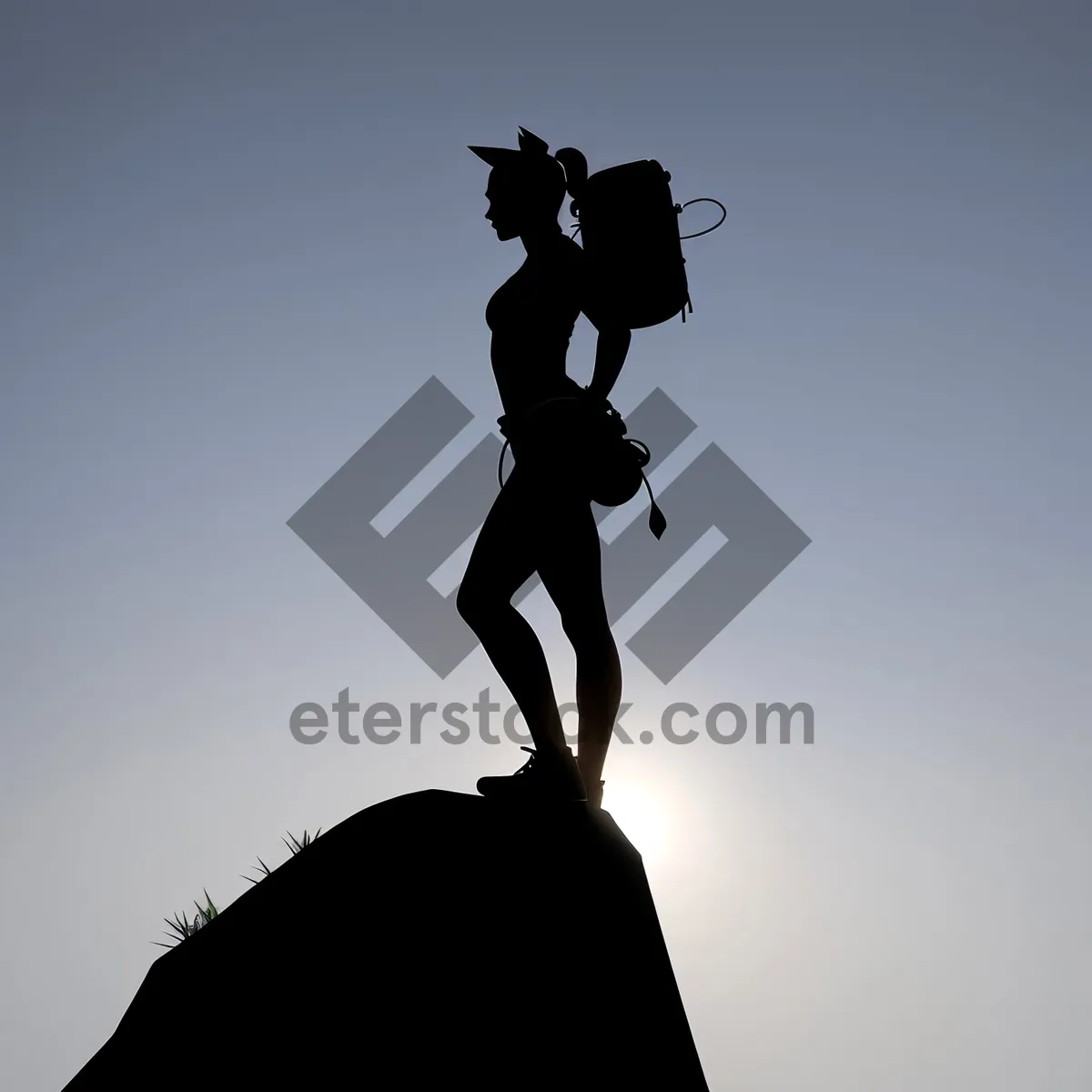 Picture of Skyward Leaper: Silhouette Statue Caught Mid-Jump