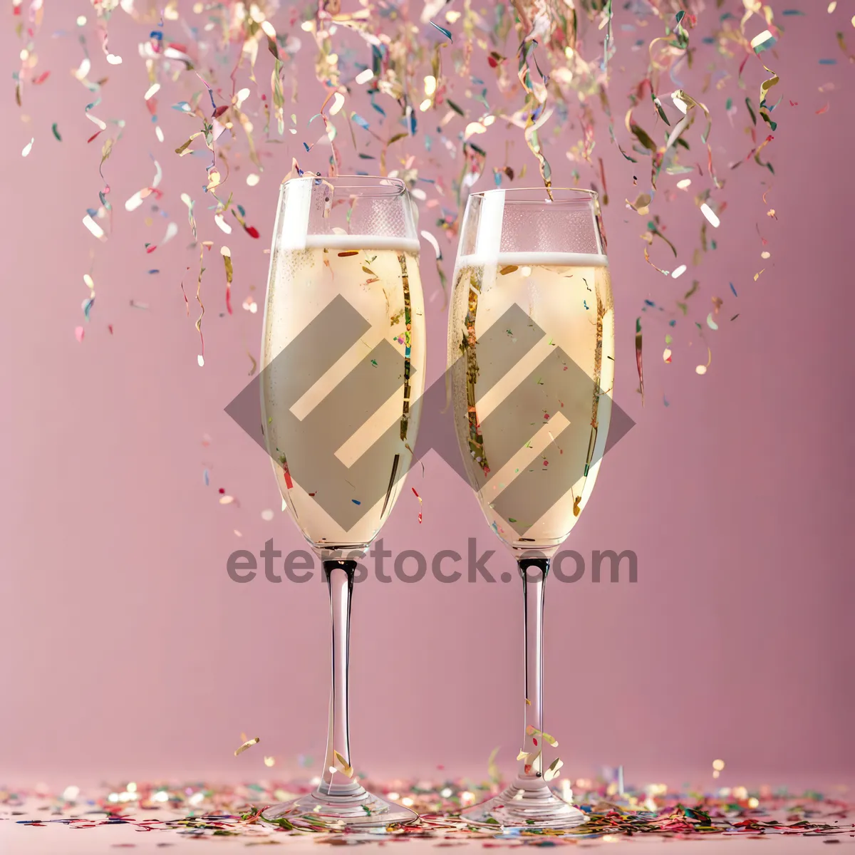 Picture of Luxury champagne toast at elegant restaurant party.