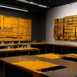 Modern Classroom Interior with Wood Furniture & Natural Light