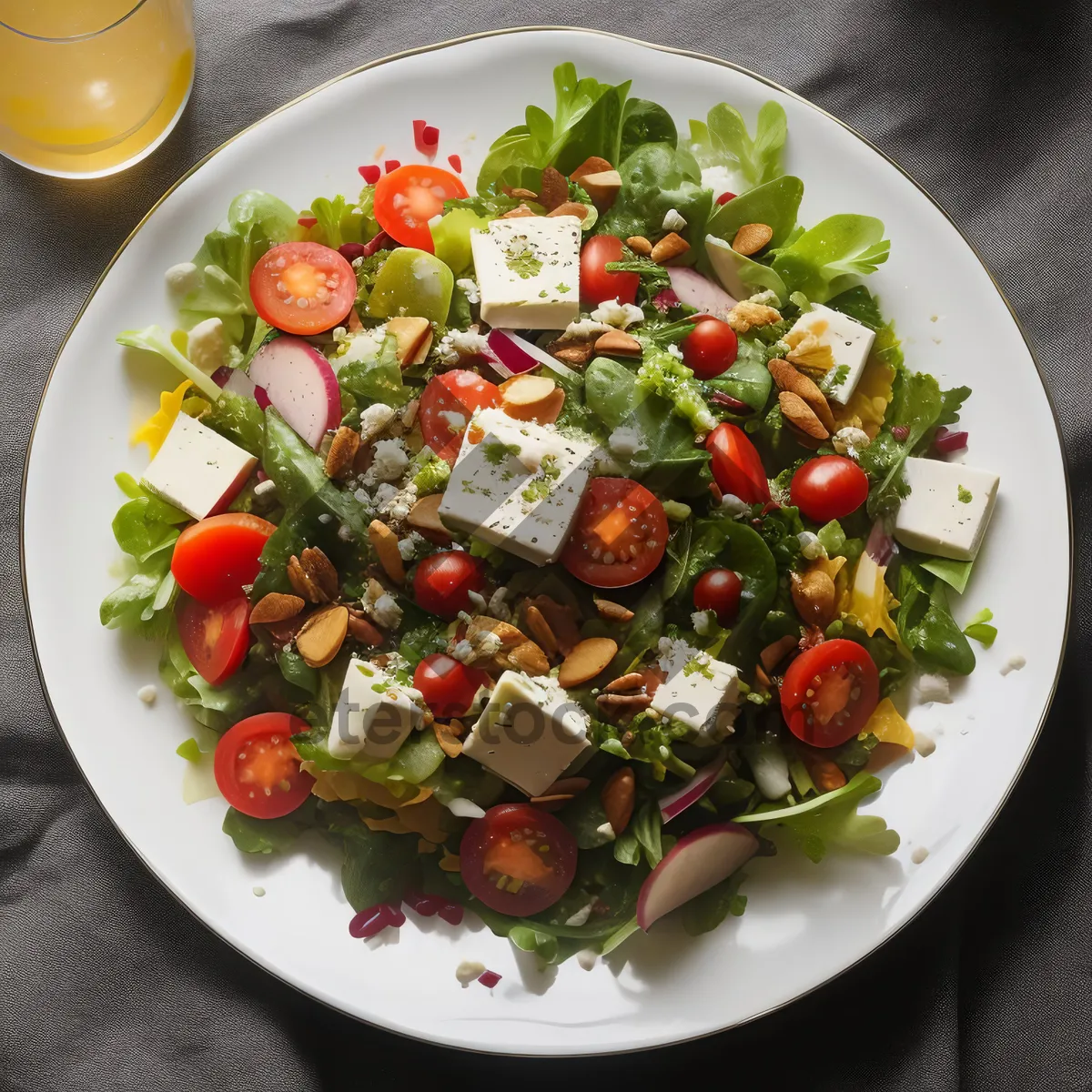 Picture of Delicious gourmet salad with grilled meat and veggies