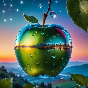 Shiny Red Delicious Apple Globe Decoration