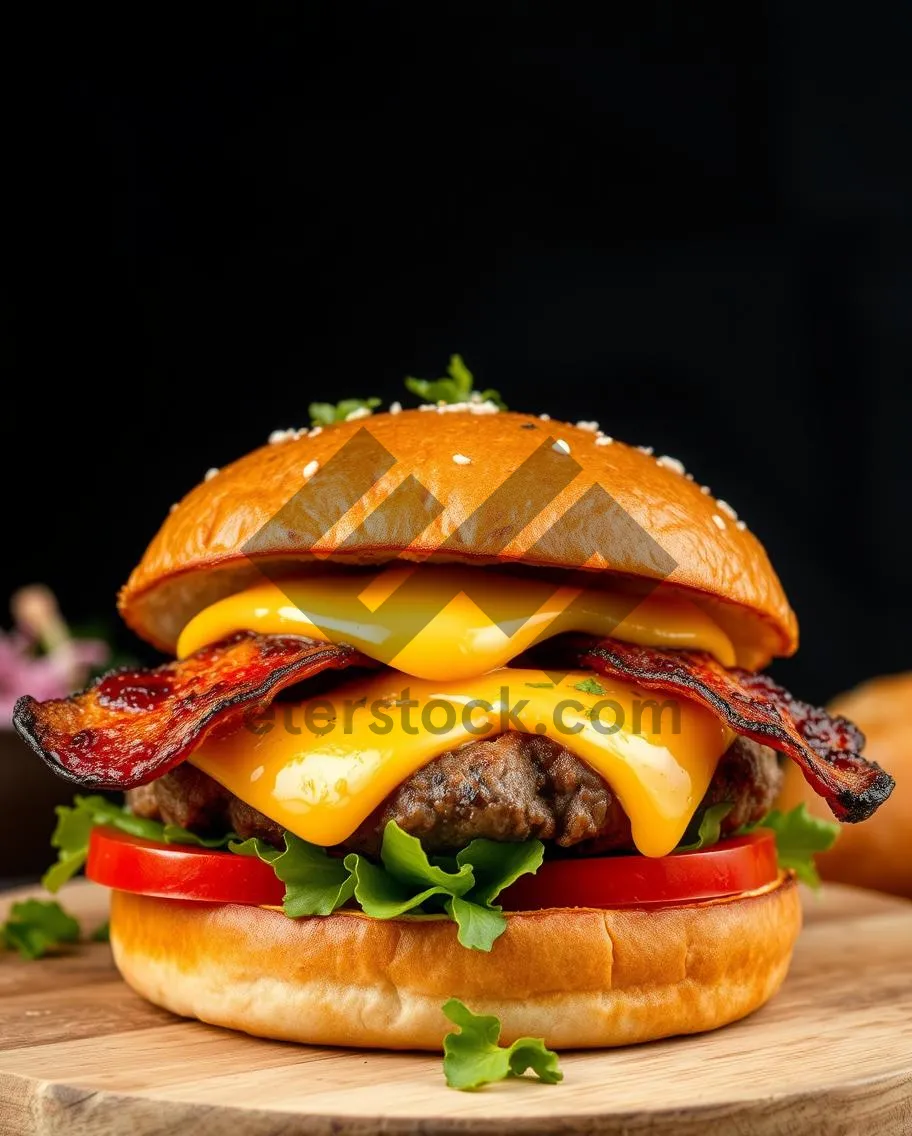 Picture of Grilled Vegetable Cheeseburger with Fresh Salad