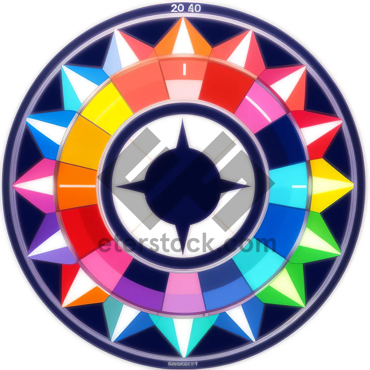 Picture of Circular Web Flag Button Icon