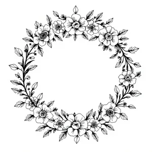 Vintage Snowflake Ornate Floral Design Border