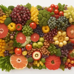 Fresh and Colorful Assortment of Vibrant Fruits and Vegetables