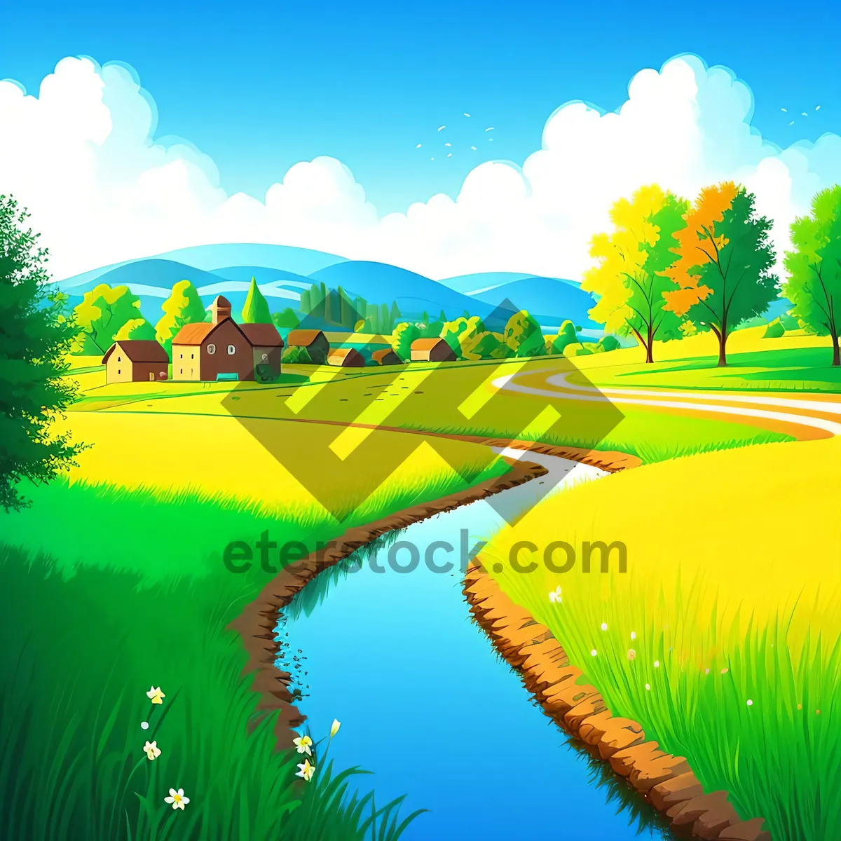 Picture of Serene Golf Course with Lush Green Landscape.