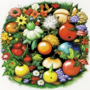 Fresh Harvest: Colorful Vegetables and Fruits Bouquet