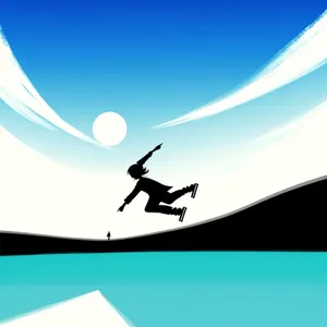 Surfer Silhouette Art Design