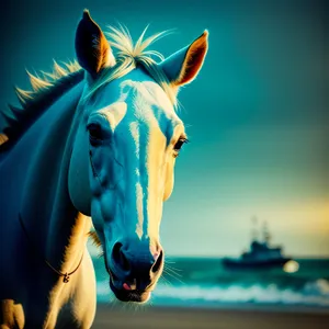 Stunning Stallion Silhouette - Majestic Horse Close-Up.