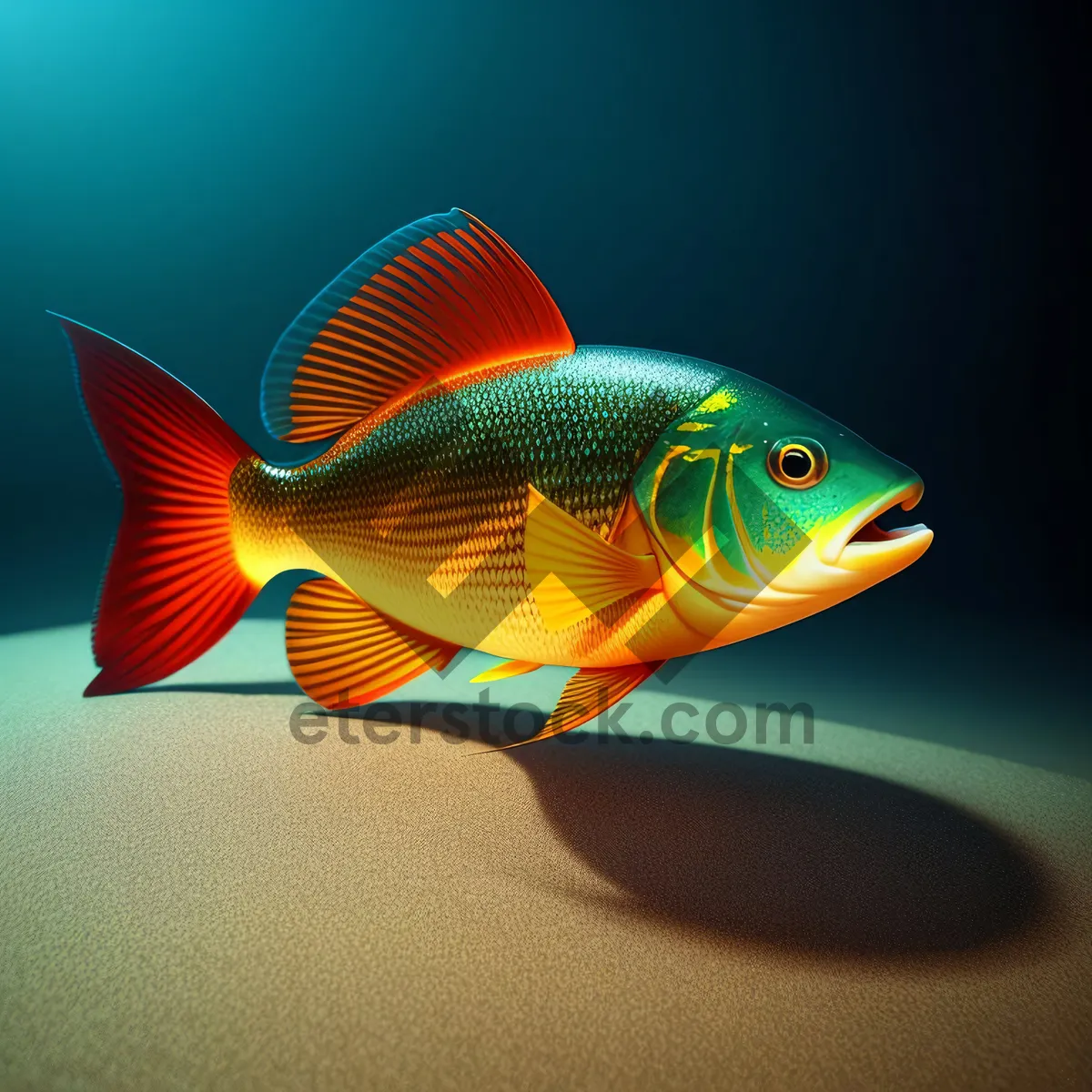 Picture of Colorful Goldfish Swimming in Aquarium