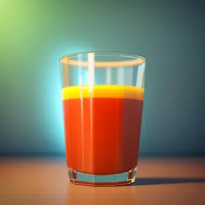 Golden Refreshment in a Transparent Glass