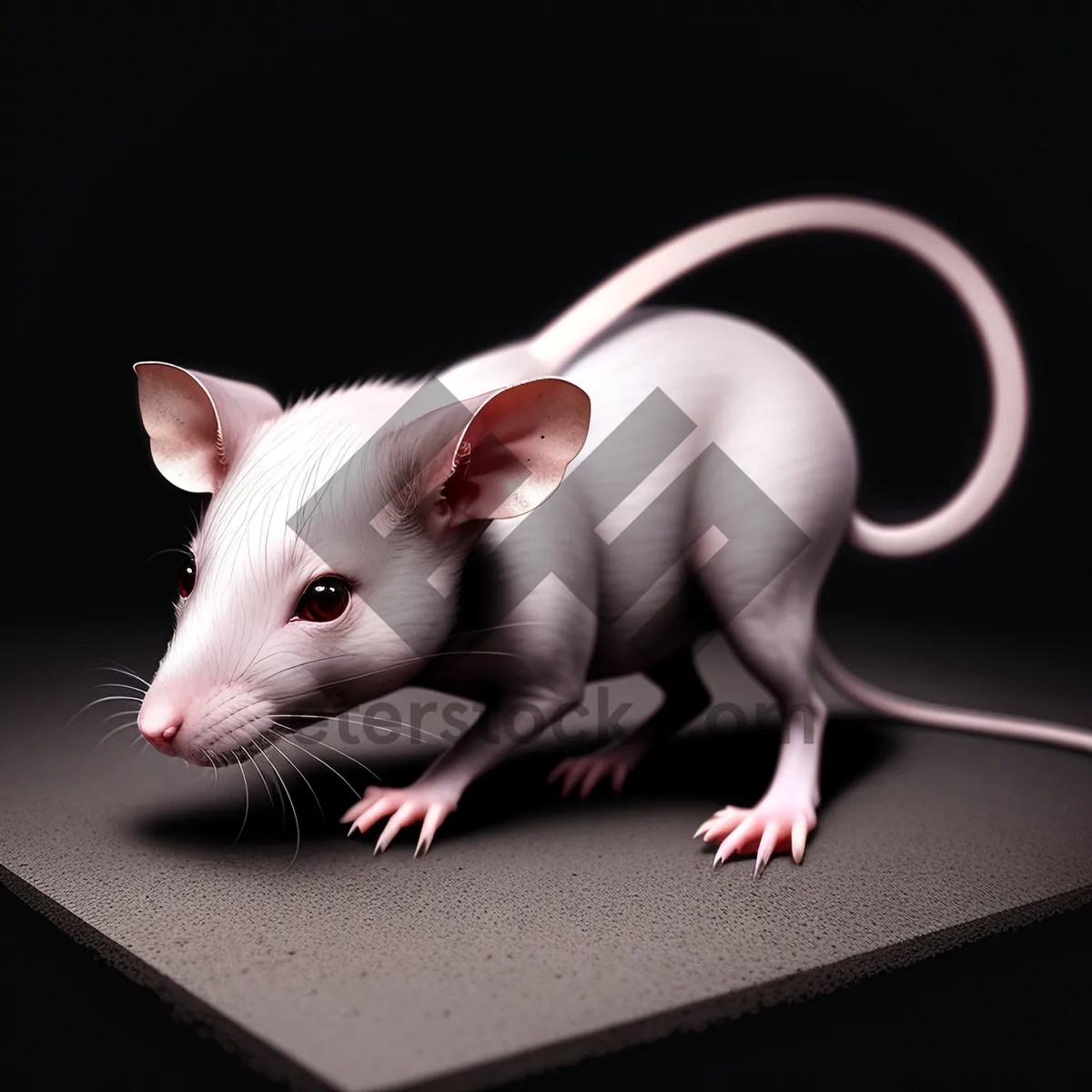 Picture of Furry Gray Mouse with Cute Whiskers