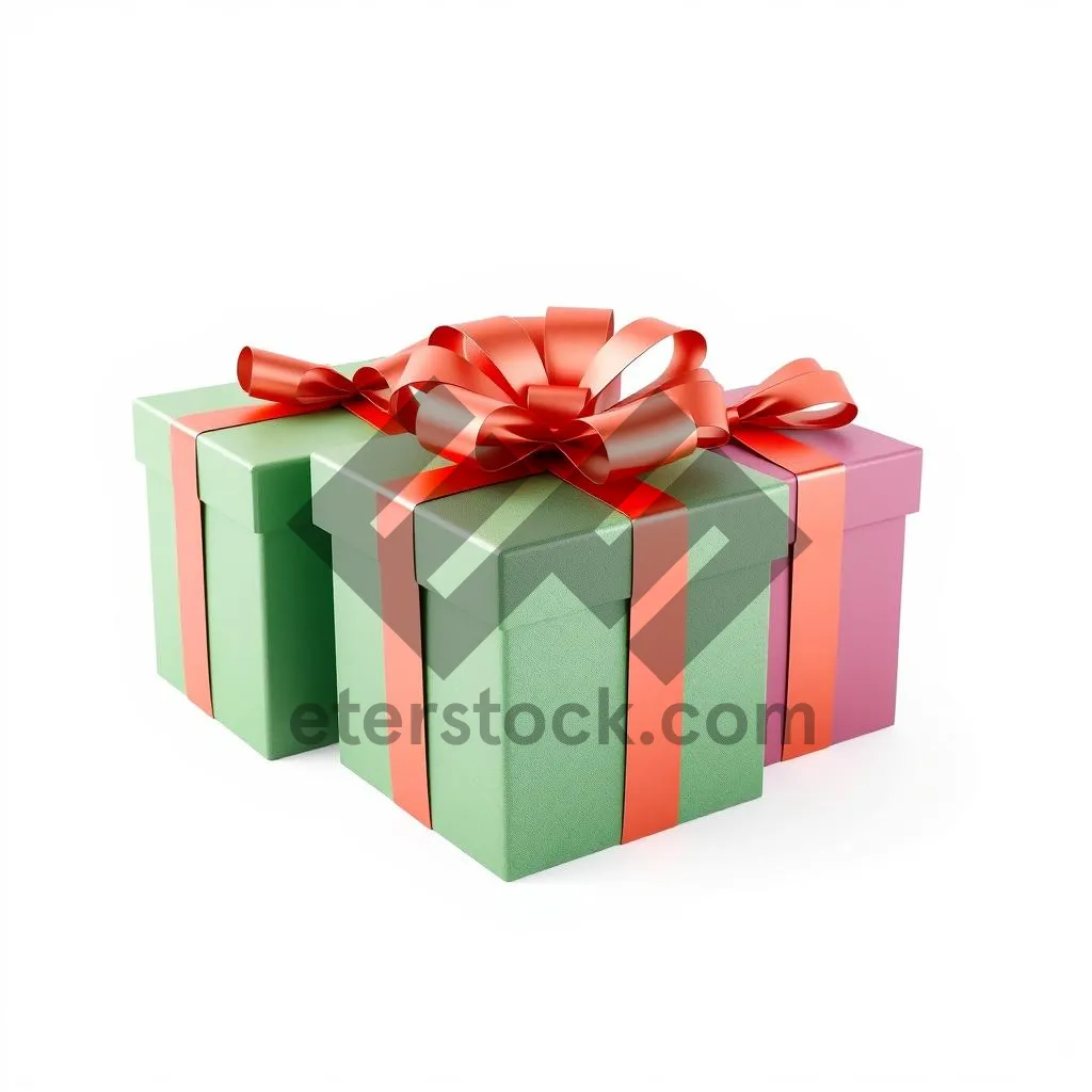 Picture of Party Gift Box with Ribbon and Gem