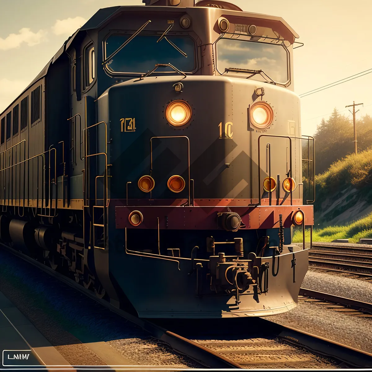 Picture of Vintage Electric Train at Railway Station