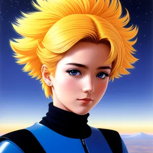 Stunning Lady with Elegant Hairstyle