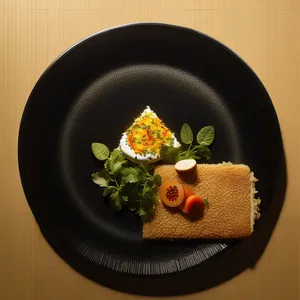 Vegetable-packed gourmet meal in delicious bowl