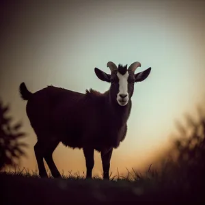 Majestic Buck Grazing in Wild Field