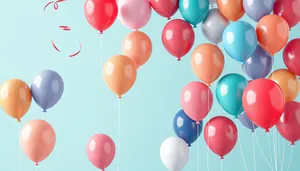 Colorful Birthday Balloon Party Decoration Icon