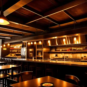Modern Interior of Chic Restaurant & Bar