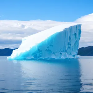 Majestic Arctic Glacier in Cold Ocean