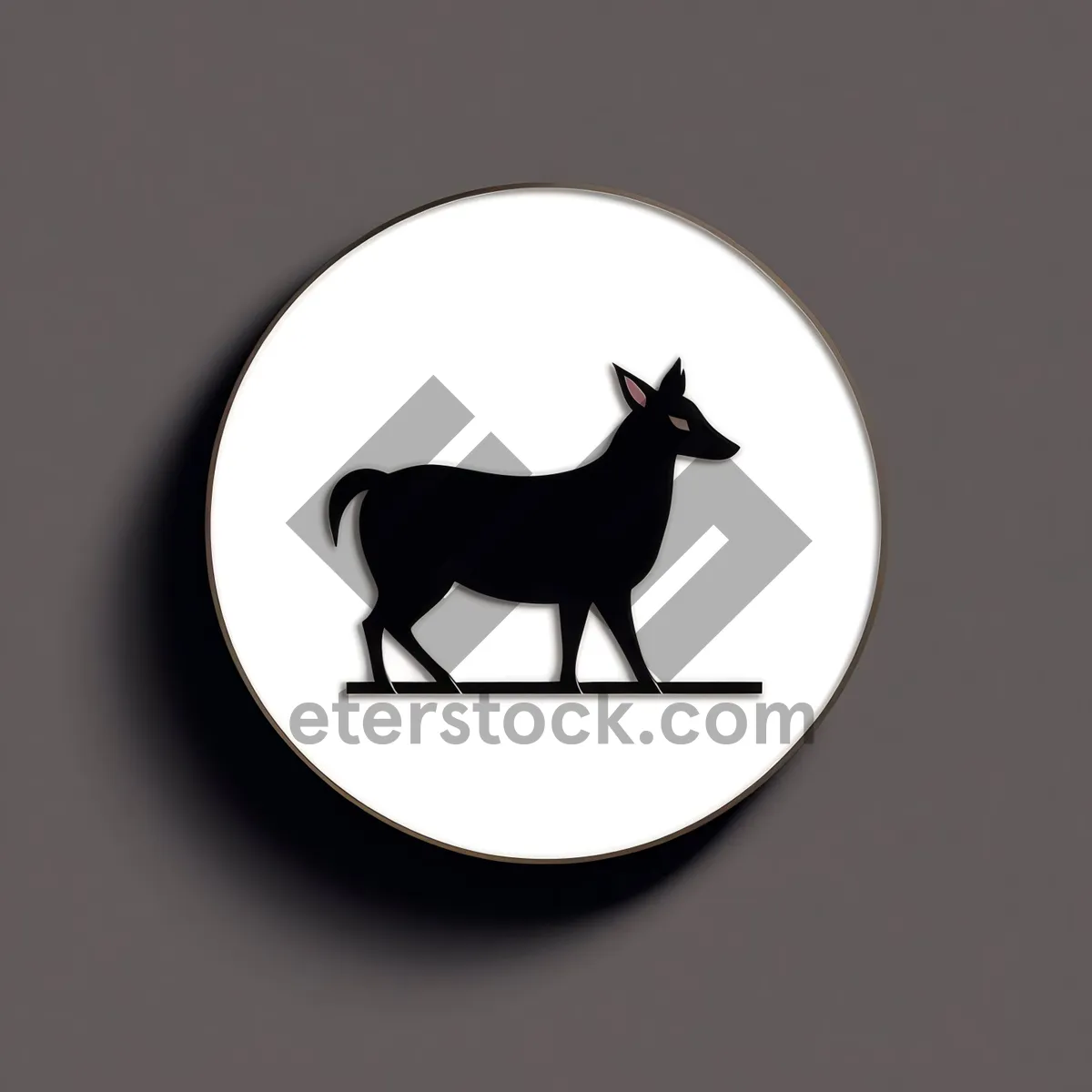 Picture of Wildlife Silhouette: Black Horse and Deer Cartoon Icon