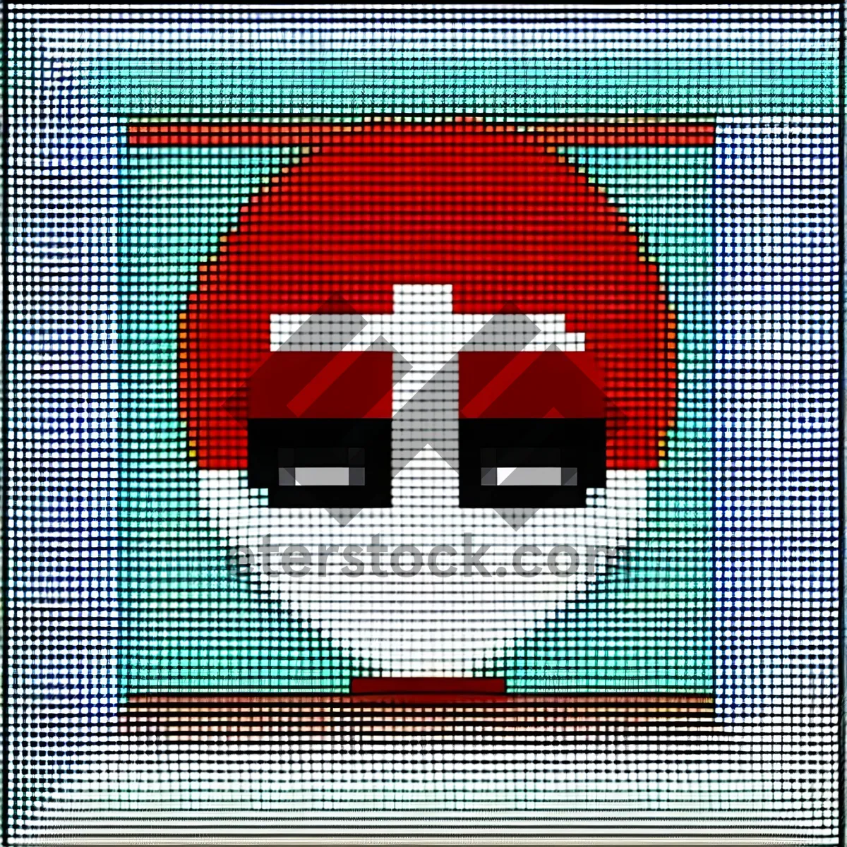 Picture of Digital Pixel Grid Mosaic Tile Design