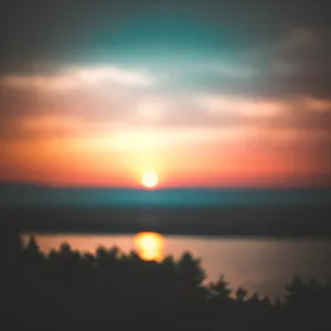 Orange Horizon over Serene Ocean