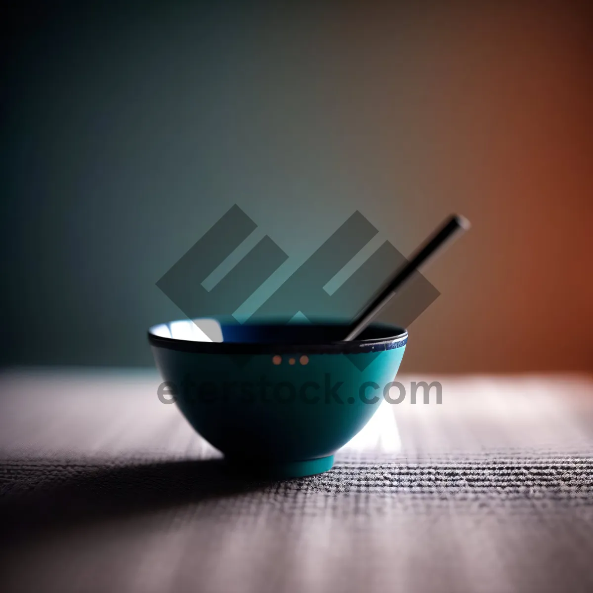 Picture of Hot Breakfast in Soup Bowl with Spoon